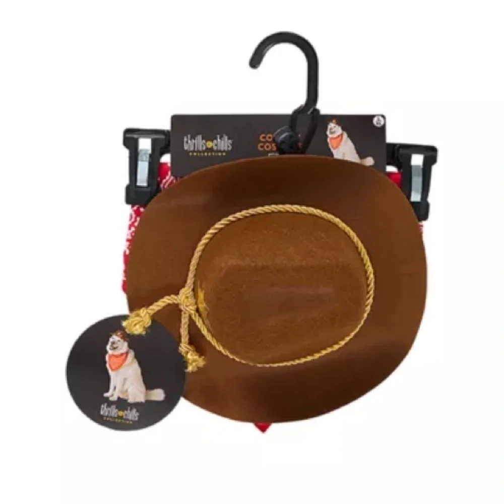 PetSmart Thrills & Chills Cowboy Hat Bandana Dog Cat Costume L/XL